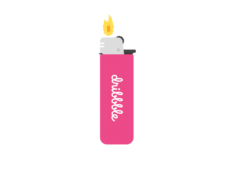 dribbble Lighter animation clean dribbble fire gif light lighter motion pink