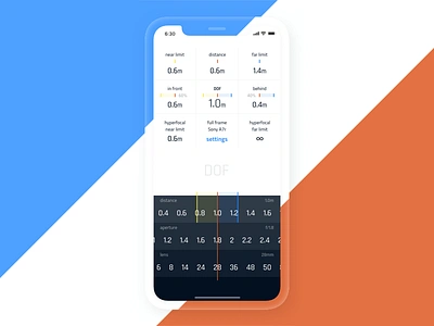 DOF Slider interface iphone x ui