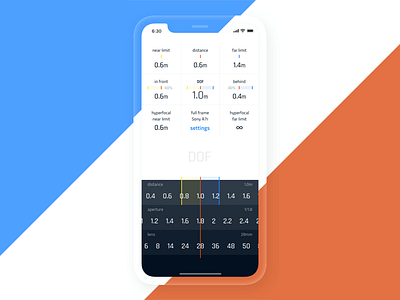 DOF Slider interface iphone x ui