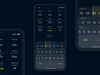 DOF Pro app app apple clean dark dof interface ios iphone iphone x uid