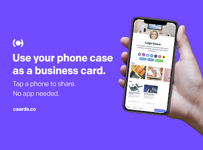 Caards - Share your info with your phone case branding chrome extension dailyui design designer developer front end graphics logo uidesign