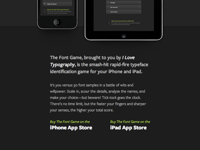 Font Game 3 Website app ipad iphone user interface website