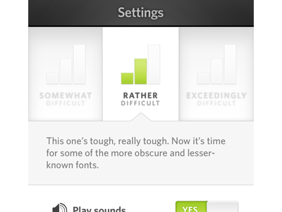 Font Game Settings font game interface iphone ui