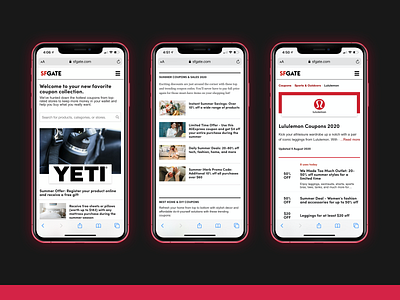 Ecommerce Coupons Software (mobile) - SFGATE application blog branding design ecommerce ios app ios app design iphone red typography ux web