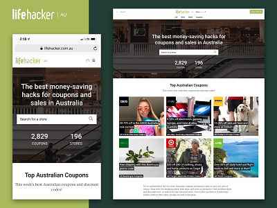 Wordpress Developer Portfolio | Lifehacker application australia blog branding ecommerce green iphone logo publisher responsive website shopping typography ui web design