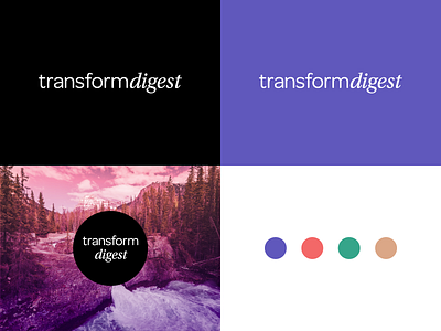 Transform Digest Logo adobe app blog branding design healthy illustraion logo magazine purple startup typography vector website