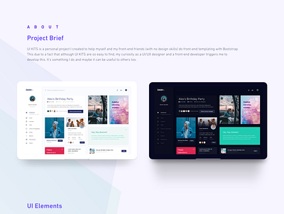 Ui kits - Project Description application branding clean dark ui dashboard design minimal ui ui kit website