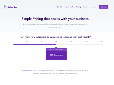 CollectOps pricing app branding clean design landing page minimal pricing pricing page pricing plan typography web website