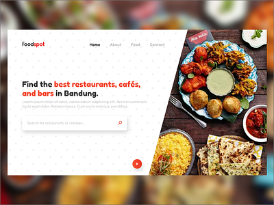 Foodspot Home Page app cuisine food landing menu page spot template website