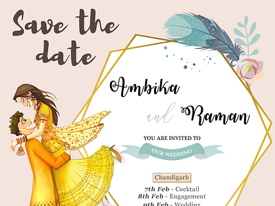 Indian Wedding Card save the date wedding card