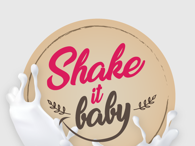 Sha It Baby Logo logo design shake thick shake