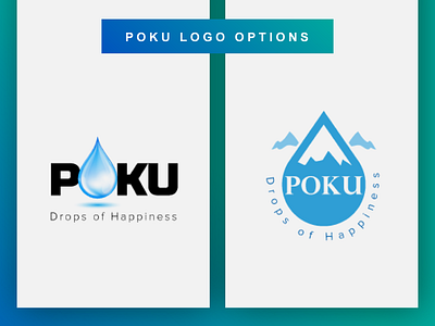 Logo Design for PoKU blue logo drops logo logo alphabet logo design miniral water