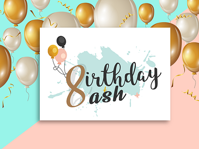 8th Birthday Bash Logo Campaign art birthday birthday bash birthday campaign campaign color creative design logo marketing post poster sale social vector