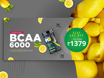 BCAA Lemon Flavour Launch art banner bcaa branding campaign color creative design facebook launch lemon flavour logo marketing post poster product launch social
