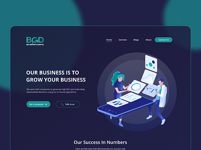 BigGrowthDigital Website Redesign | Web Design alok designed by alok dribbble ui ui design uiux ux web design web development web ui webdesign website design websites