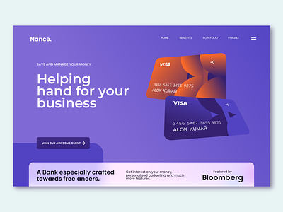 Nance Bank Homepage | Web Design alok bank banking branding design dribbble homepage landing page nance ui ui design ux website design