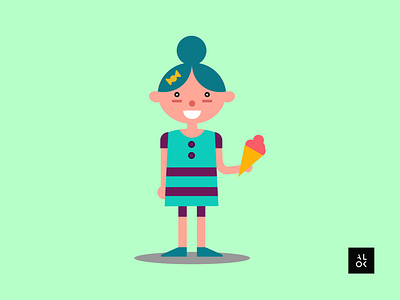 Girl With IceCream | Character Design Illustration