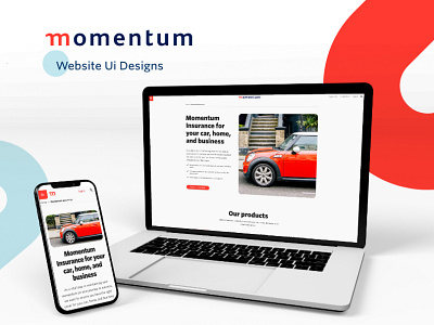 Momentum Website Ui Designs digital design illustrations uidesign user experience user interface design webdesign