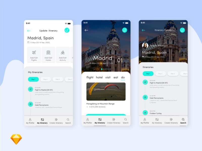 Travel Itinerary App Part-II by Manu Sahoo on Dribbble