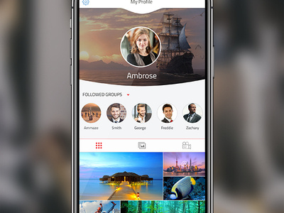 profile-screen add clean creative educational interaction iphone app profile design social app ui ux