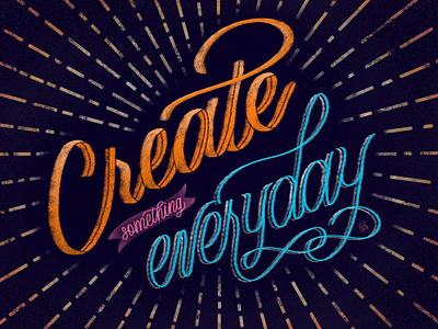 Create something everyday! calligraphy hand lettering ipad lettering lettering perspective procreate procreate lettering ribbon effect