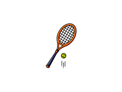 Tennis 🎾 badminton ball bright colorful flat flat icon graphic icon illustration illustrator line art line work monoline outline procreate racquet sports tennis tennis ball vector