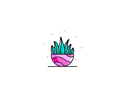 (S)potted in pink! artwork cute flat flat icon geometric graphic hot pink icon illustration leaf leaves line art line work monoline outline plant potted plant procreate shapes vector