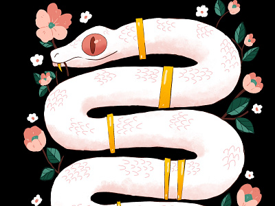 White Snake animal cartoon design drawing illustration snake