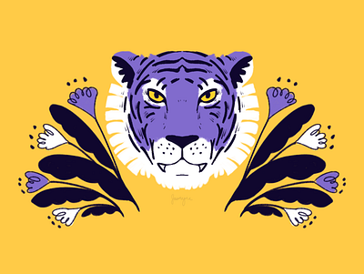 Very Peri Tiger animal design graphic design illustration pantone purple tiger