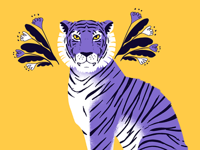 Very Peri Tiger animal design graphic design illustration tiger