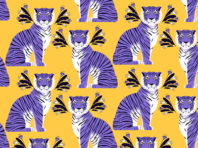 Very Peri Tiger animal design graphic design illustration tiger