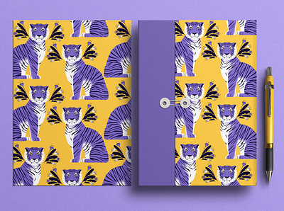 Very Peri Tiger Stationary Book branding design graphic design mockup