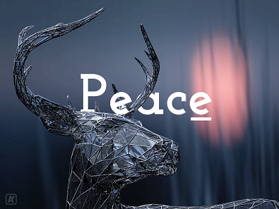 Peace... 3d abstract adobe animal branding cinema4d creative deer deer logo design dribbble illustration image logo plexus typography