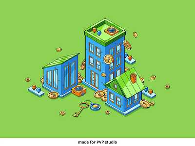 Property Investment 2d art creative design drawing illustration isometric vector