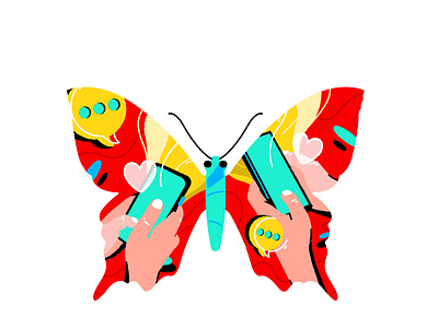 Square of courage station butterfly for Beeline and SPB metro 2d art creative drawing illustration isometric vector