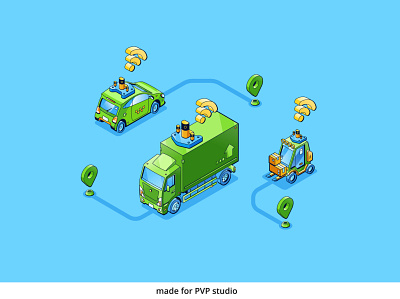 Autopilot transport 2d art creative design drawing illustration isometric vector