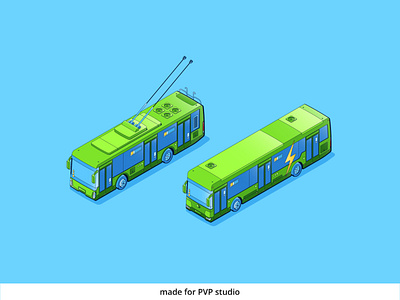 Public transport 2d art creative design drawing illustration isometric vector