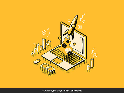 Startup 2d art creative design drawing fineart illust illustration isometric painting vector yellow