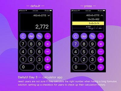 Daily UI challenge Day3 - calculator app app calculator dailyui day3 mobile signup uiux