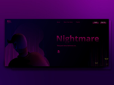 Nightmare design flat illustration landing page web