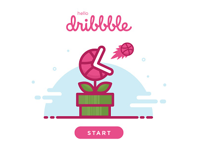 Hello Dribbble! debut design dribbble hello dribbble illustration mario bros piranha plant smash bros ui