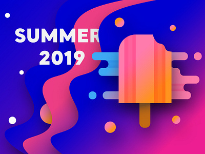 Summer 2019 dribbble gradient ice cream illustration summer ui ux vector