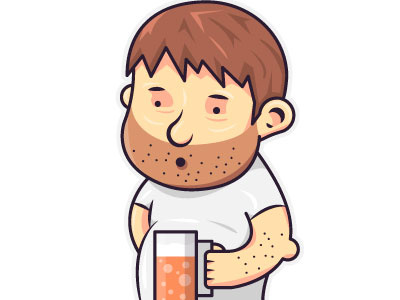 BeerGuy character illustration sticker vector