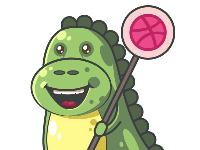 Dino character dino dribble illustration vector