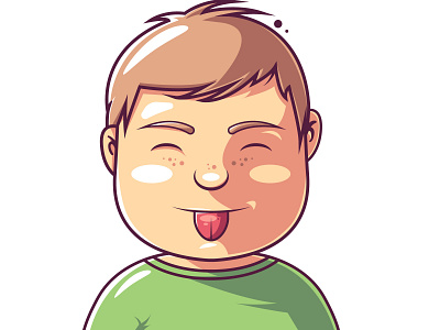 Boy cartoon character emotions fun illustration smile vector
