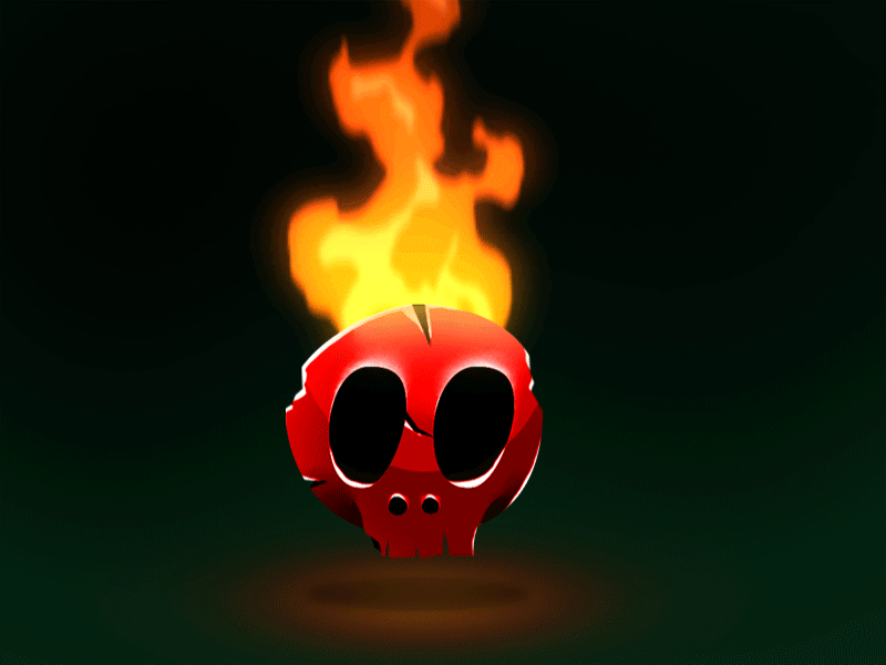 On Fire! animation game mobile skull
