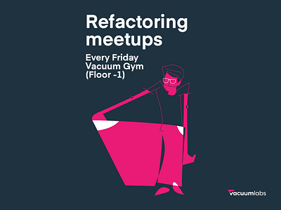 Refactoring meetups branding bratislava fitness framed illustration pink poster typography workout