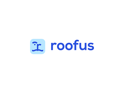 roofus logo blue branding flat icon identity illustration logo typography vector