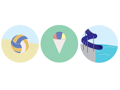 Summer Icons icons snowcone summer volleyball waterslide
