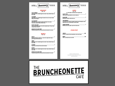 The Bruncheonette cafe menu rebrand